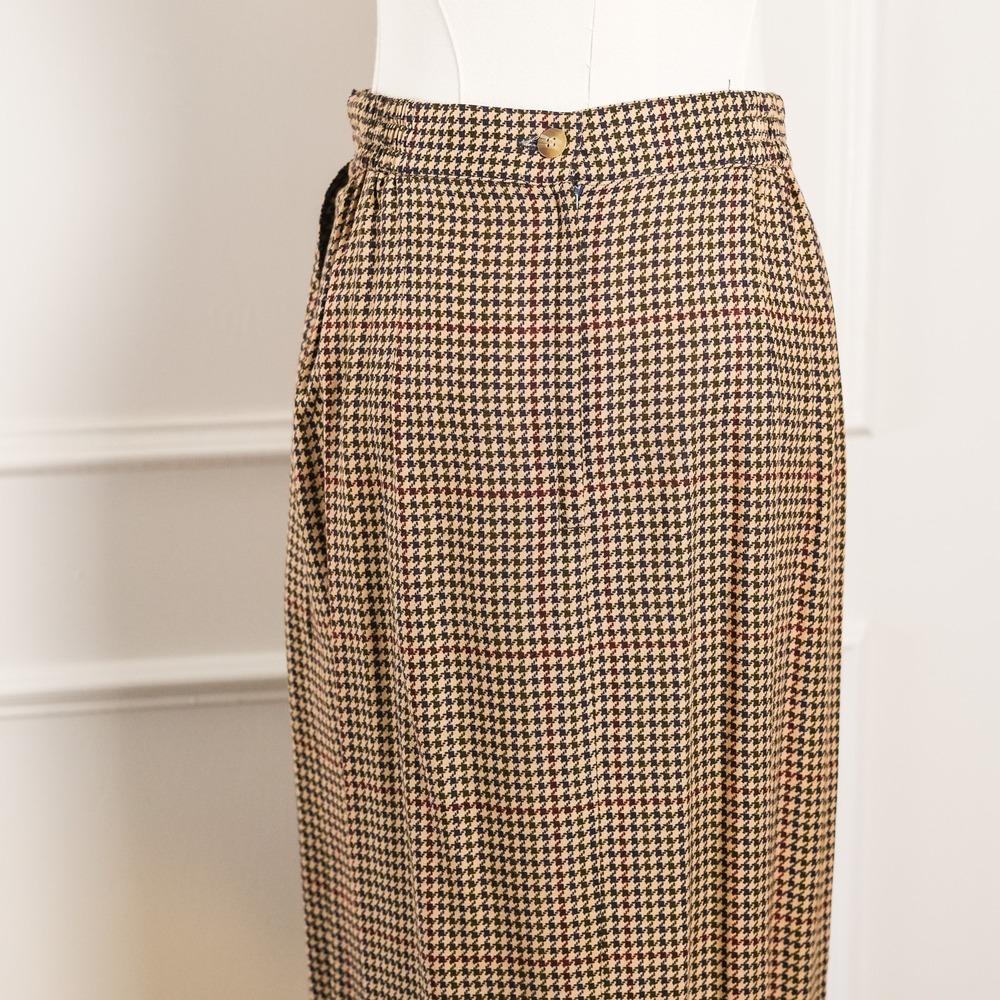 Willowbend Skirt Vest Set Womens Vintage Houndstooth Hunting Scene Medium USA - Picture 7 of 15